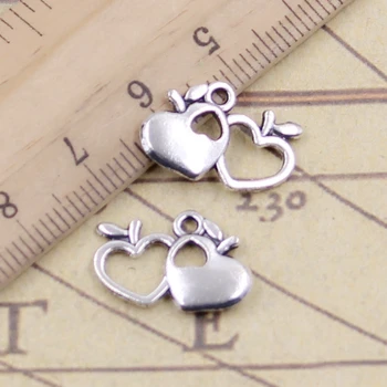 

20pcs Charms double apple heart 18x13mm Tibetan Silver Color Pendants Antique Jewelry Making DIY Handmade Craft