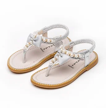 

Kids Baby Girls Sandals Bowknot Pearl Roman Sandals Princess Shoes Children Sandal For Girls Beach Sandals
