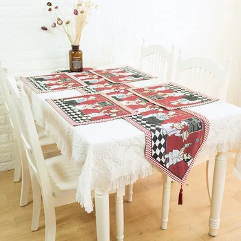 

European French Chef Placemat 1PCS Table Runner Hotel Banquet Table flag For Wedding Party Party Christmas Festival Home Decor