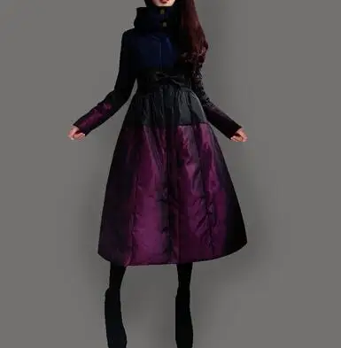 Европейская последняя женская мода супер теплые зимние пальто утолщение высокого качества тонкий длинный пуховик свободный большой ярдов пальто L594 - Цвет: purple