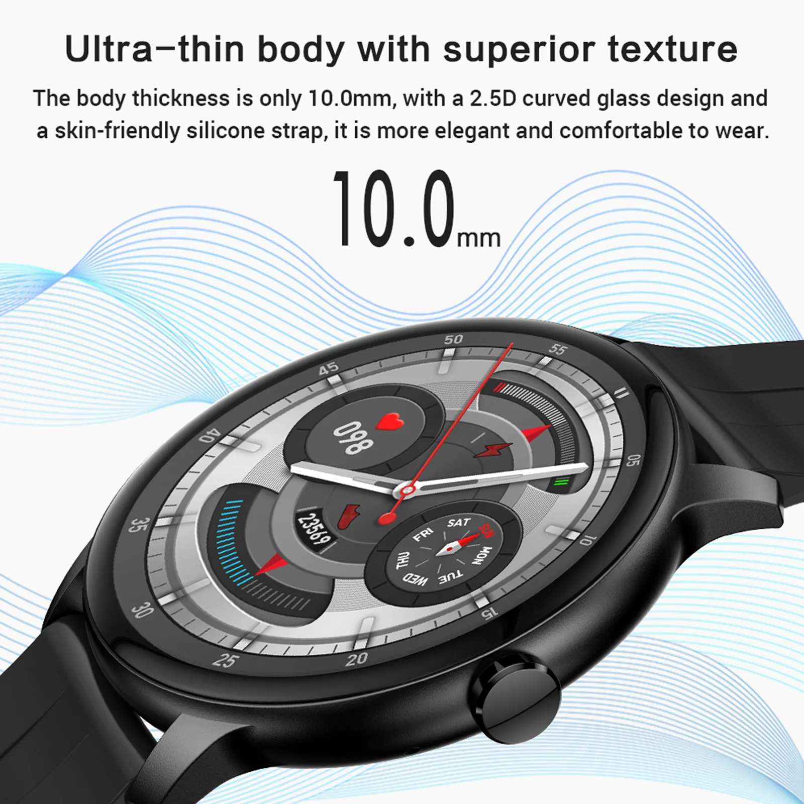 Z2 Smart Sports Watch 10mm Ultra-thin Body BT Dial-up Call Health Monitoring Multiple Sports Mode Custom Dial Smartwatch
