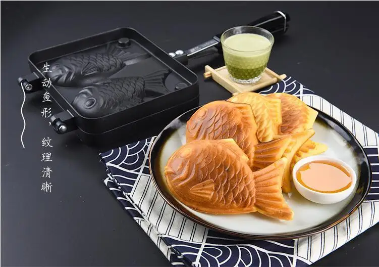 Taiyaki японская рыба в форме Жаростойкие формы для вафель сковорода 2 литые домашние Инструменты для торта