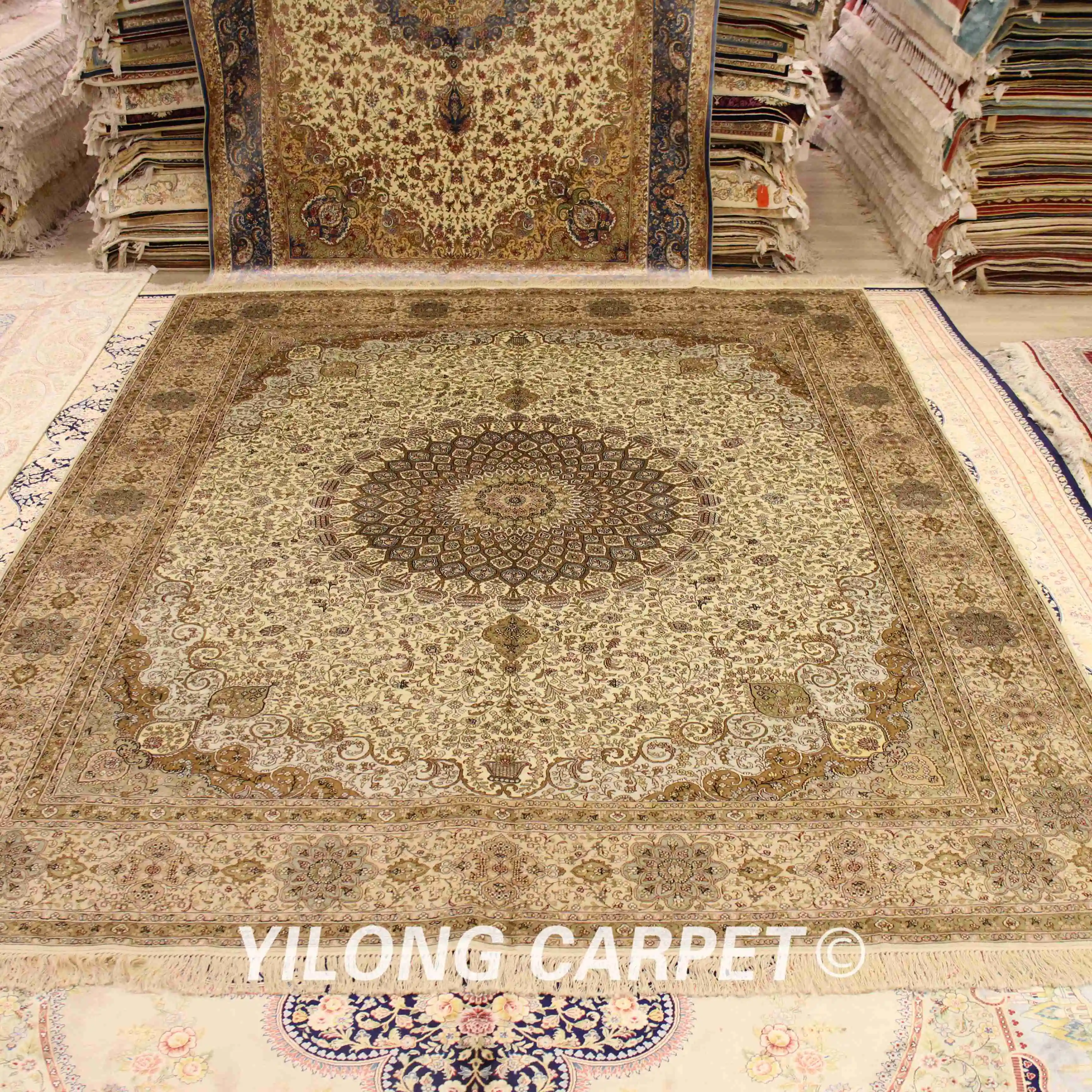 YILONG 8'x10' Классический белый и бежевый персидский ковер для домашнего декора ручной работы(WY325A8x10