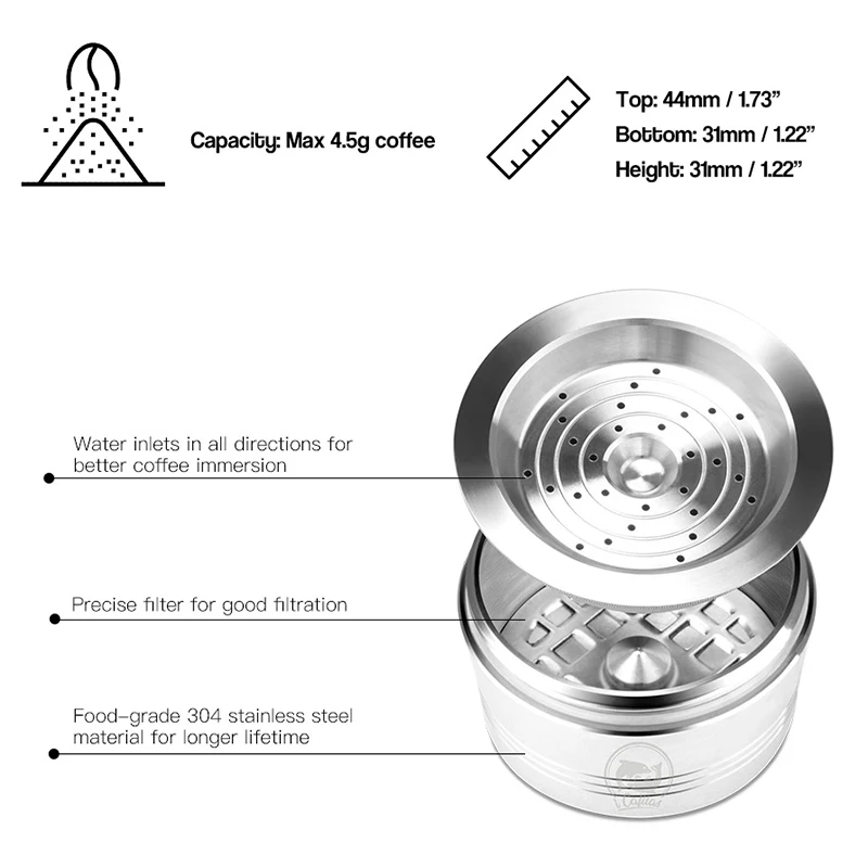 Cafe Bar Refillable Reusable Coffee Capsule Pod For TCHIBO Cafissimo Replacement | Дом и сад