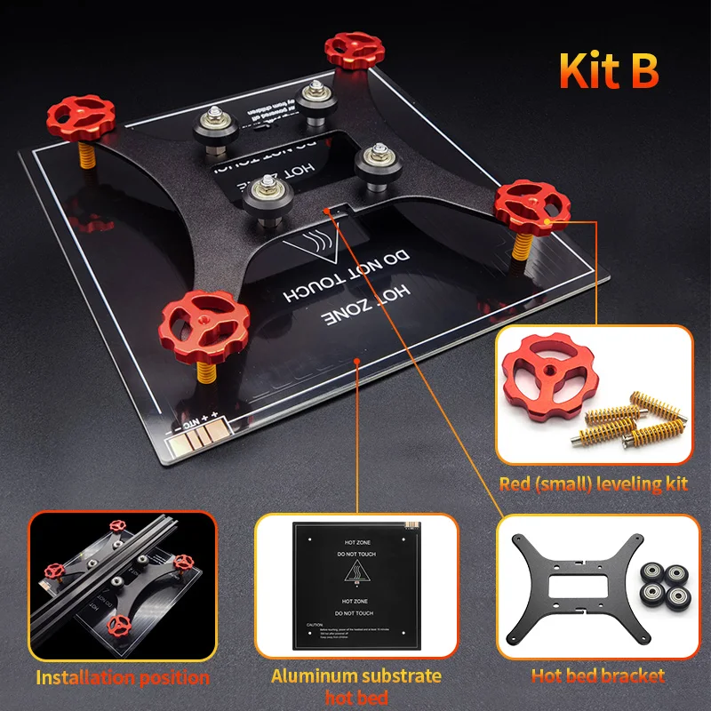 Kit de Viveiro Eixo y para Impressora 3d 150 mm 235 mm 310 mm 12v 24v com Termistores Ntc Cabo de Alimentação 100k - Imagem 2