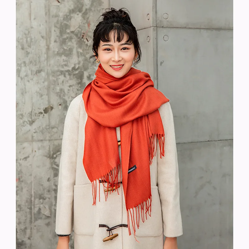 Искусственный кашемир шарф Pull меховой цвет толстый шарф осень и зима кашемир кисточки Шаль женские производители 35 см