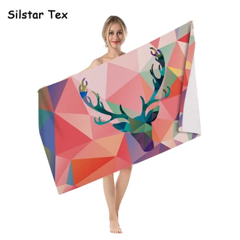 

Silstar Tex Solid Color Mysterious Elk Towel Bath Digital 3D Printing Blankets Covering Mats For Kids Adult Play Yard Seaside