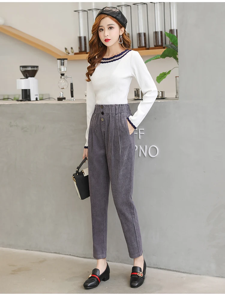 Women Corduroy Pants Vintage Casual Warm Woman Corduroy Trousers Loose Harem Pant S-5XLPlus Size Autumn Winter New Fashion