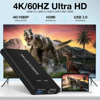 

4k Video Capture Card Game Capture Box HD HDMI To USB3.0 Source Computer for Live Streaming Vhs Video Cassette Player