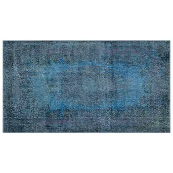 

Handmade Blue Vintage Overdyed Turkish Area Rug 114x208 Cm-3'9''X6'10''