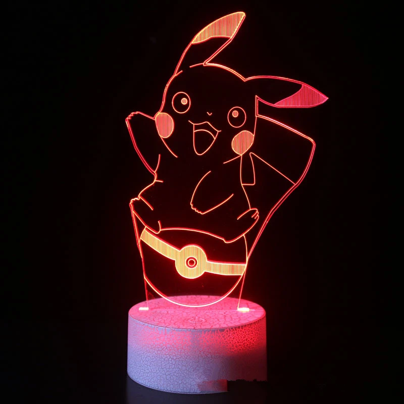 41Style Pokemon Pikachu Charizard Anime Figures 3D Led Night Light Changing Model Action Logo Lampara Collection Brinquedos Figm | Игрушки и
