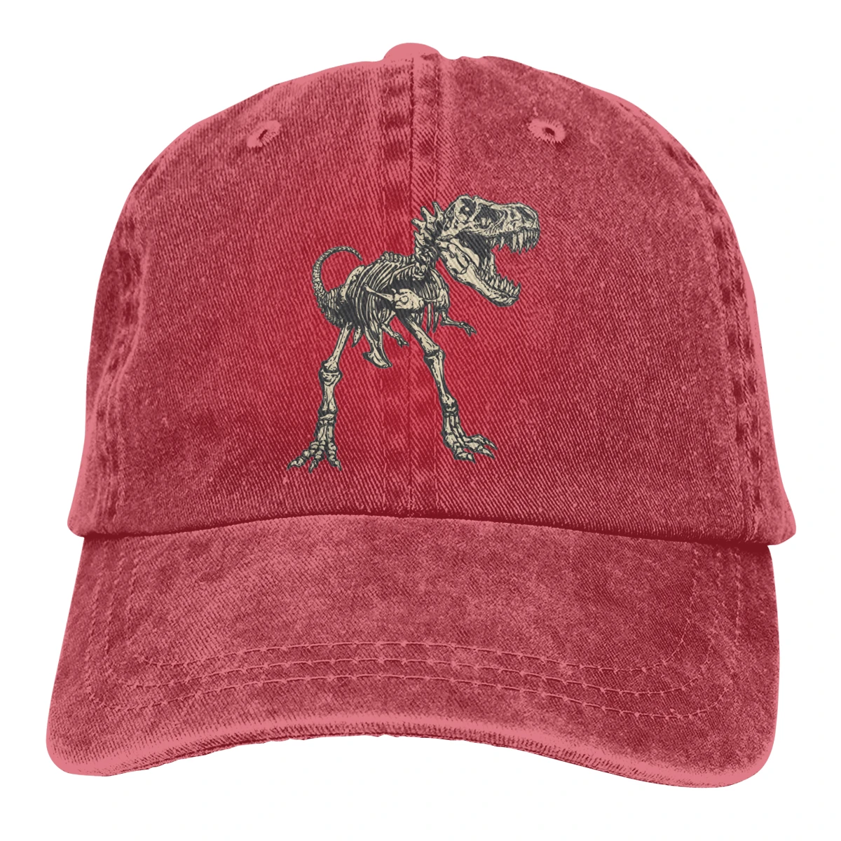 Т-Рекс, скелет Casquette темно-синяя мужская и женская джинсовая бейсболка с ремешком на спине, Регулируемая Кепка для гольфа