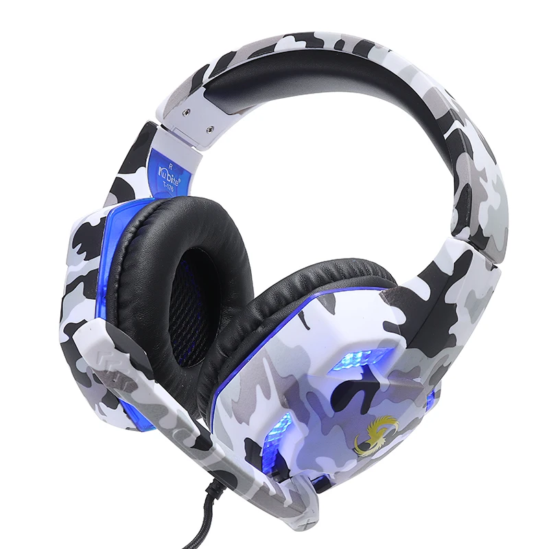 Pohiks 1pc Camouflage White 3 5mm Wired Gaming Headphone Adjustable Bass Stereo Headset For PC Laptop PS4 Pro