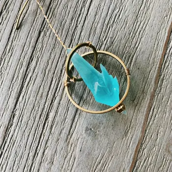 

Newcosmile Final Fantasy XIV FF14 Earrings Pendant Blue crystal Daily Creative Gift new hot