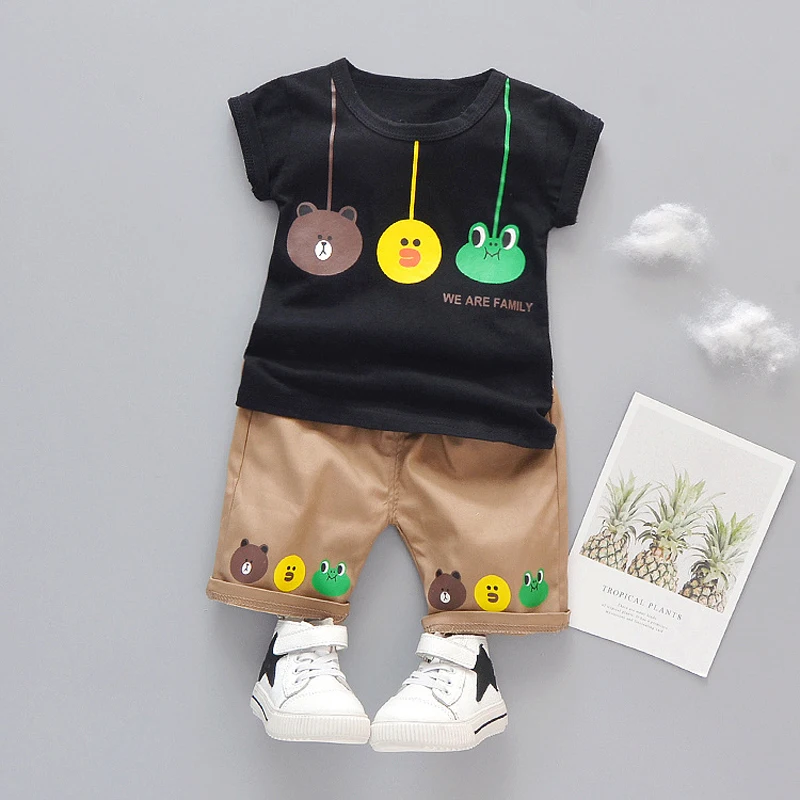 

Baby Boys Girls Cartoon Clothes Outfit Suit Cute Children Summer Kids Boys Clothes Sets T-Shrit+Shorts