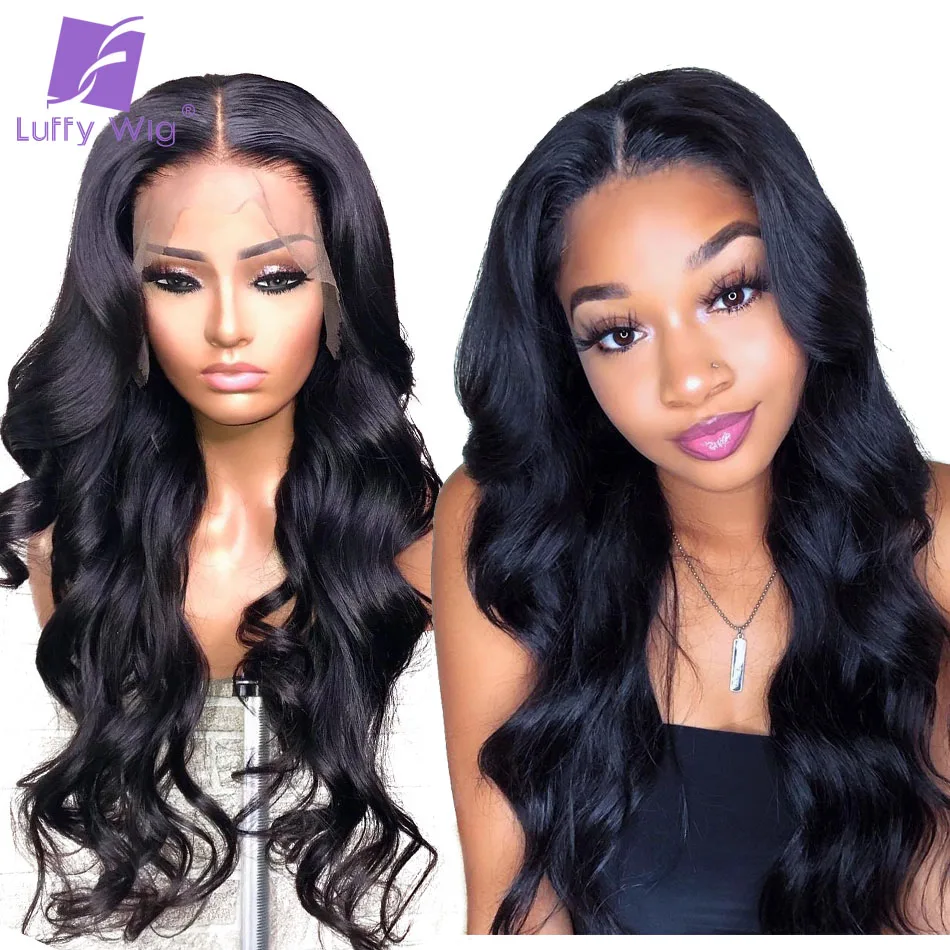 Hd Transparent Lace Wig Long Wavy 13x6 Lace Front Human Hair Wigs Pre Plucked Hairline Remy Brazilian Hair Wig For Women LUFFY