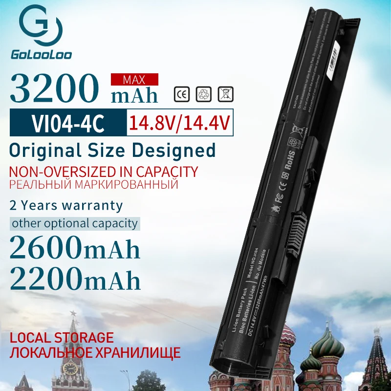 Аккумулятор Golooloo для ноутбука 14 8 в VI04 VI04XL HP Envy 15 17 Pavilion HSTNN DB6I 756743 001|Аккумуляторы
