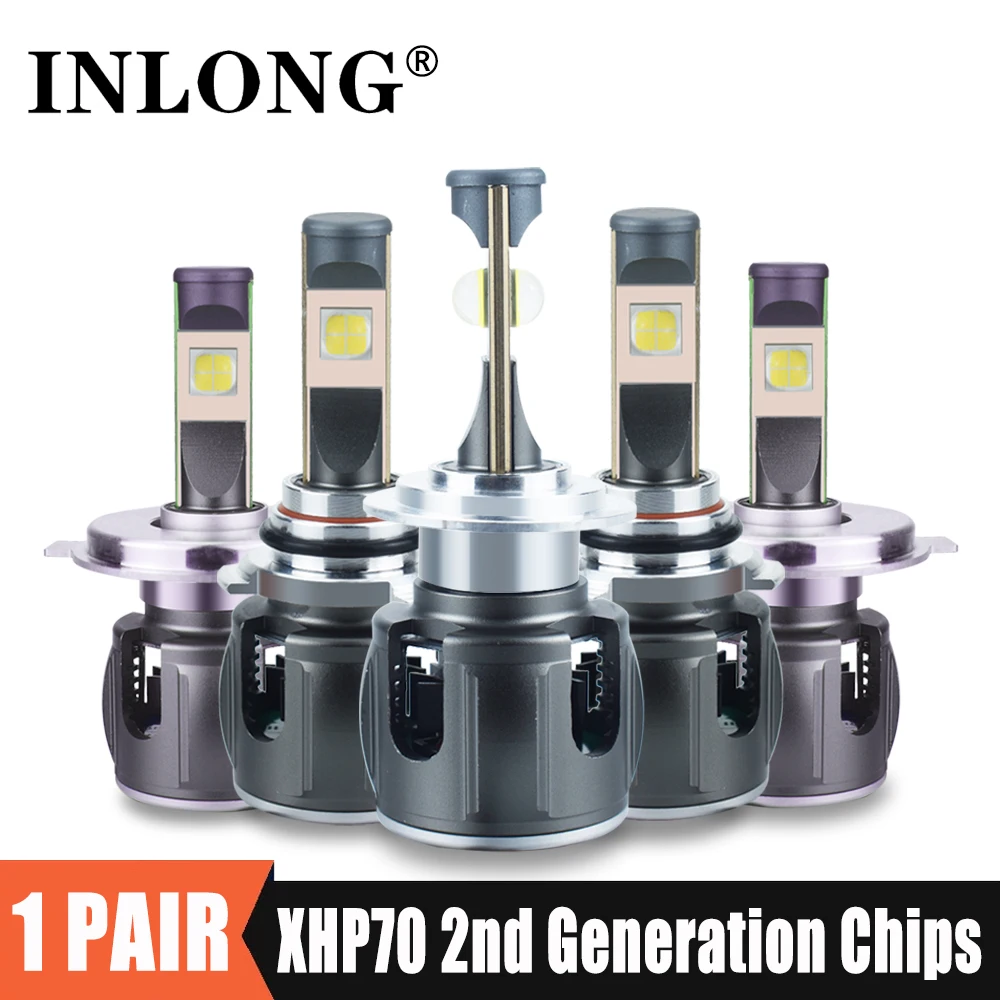 INLONG XHP70 2nd Generation H11 H8 H9 СВЕТОДИОДНЫЕ лампы для автомобильных фар 9006 9005 hb3 hb4