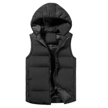 Осенний и зимний жилет, мужская куртка с имитацией хлопка, корейский стиль, с капюшоном, без рукавов, с хлопковой подкладкой, одежда, толстая, теплая, для мужчин