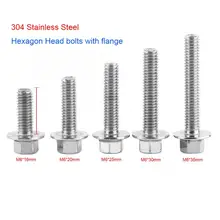 10 шт. M6 из нержавеющей стали SS304 болты с шестигранным фланцем болты с шайбой