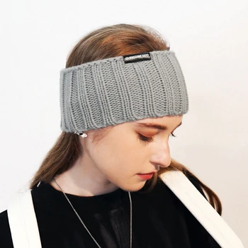 

Solid color clip standard knitting wool hair band Korean version of the wide-brimmed men and women trendy wild hair turban