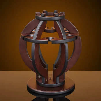 

European wine glass holder upside down creative rotating lantern wooden wine rack wine cabinet decoration LO712511