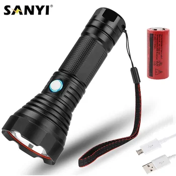 

LED Tactical Flashlight XML L2 4 Modes Led Torch USB Rechargeable 26650 Working Light Portable Lantern For Cycling Emergency Use