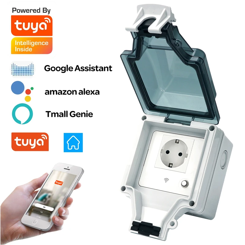 Смарт-розетка Tuya с Wi-Fi водонепроницаемая IP66 16 А | Обустройство дома