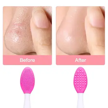 

1pc Soft Handheld Silicone Face Care Clean Brush Exfoliator Blackhead Removal Cleansing Massager Brush Makeup Tools