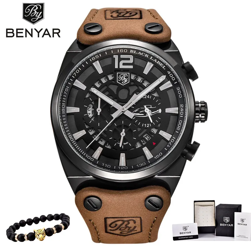 Kaufen BENYAR Herren Uhren Militär Armee Chronograph Uhr Marke Luxus Sport Casual Wasserdichte Männliche Uhr Quarz Mann Armbanduhr XFCS