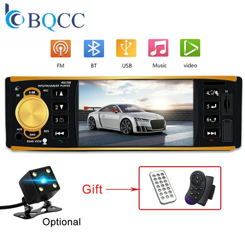 Автомагнитола 4019B 1 Din 12 В mp3 плеер стерео USB AUX FM станция Bluetooth с камерой заднего