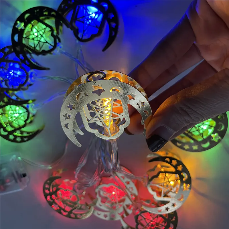 Luci Decorative A LED Per Ramadan – Corda 5,41 Piedi Con Luna E Stelle, Per Interni Ed Esterni, Festa, Eid Mubarak, Giardino