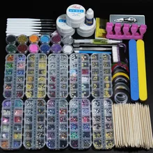 12 шт for10 коробка для ногтей акриловая пудра блеск маникюрный набор для маникюра Набор для маникюра драгоценные камни Украшение Кристалл Стразы набор кистей