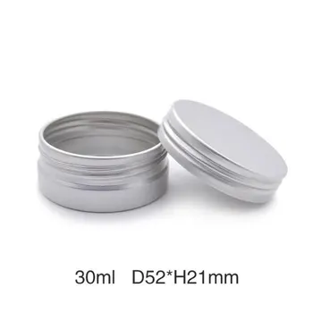 

30ml Cream Makeup Tool Cosmetic Storage Jars Pots Cans Refillable Aluminum Jars Empty Round Ointment Cream Sample 50pcs/lot