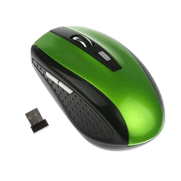 Игровая мышь 1200 dpi, 2,4G, оптическая мышь, USB приемник, компьютерная мышь, геймер для ноутбука, ПК, компьютера, рабочего стола, офиса Yw - Цвет: green