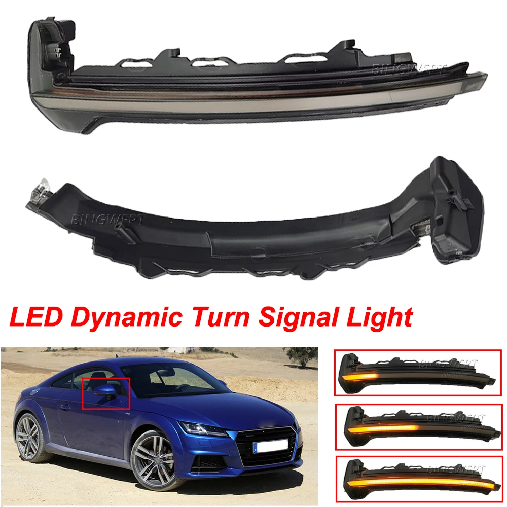 2Pcs Led Indicatore Retrovisore Lampeggiante Lampeggiante Indicatore Di Direzione Dinamico Per Audi Tt Tts Tt Rs Mk3 8S 2015 R8 2016-2020