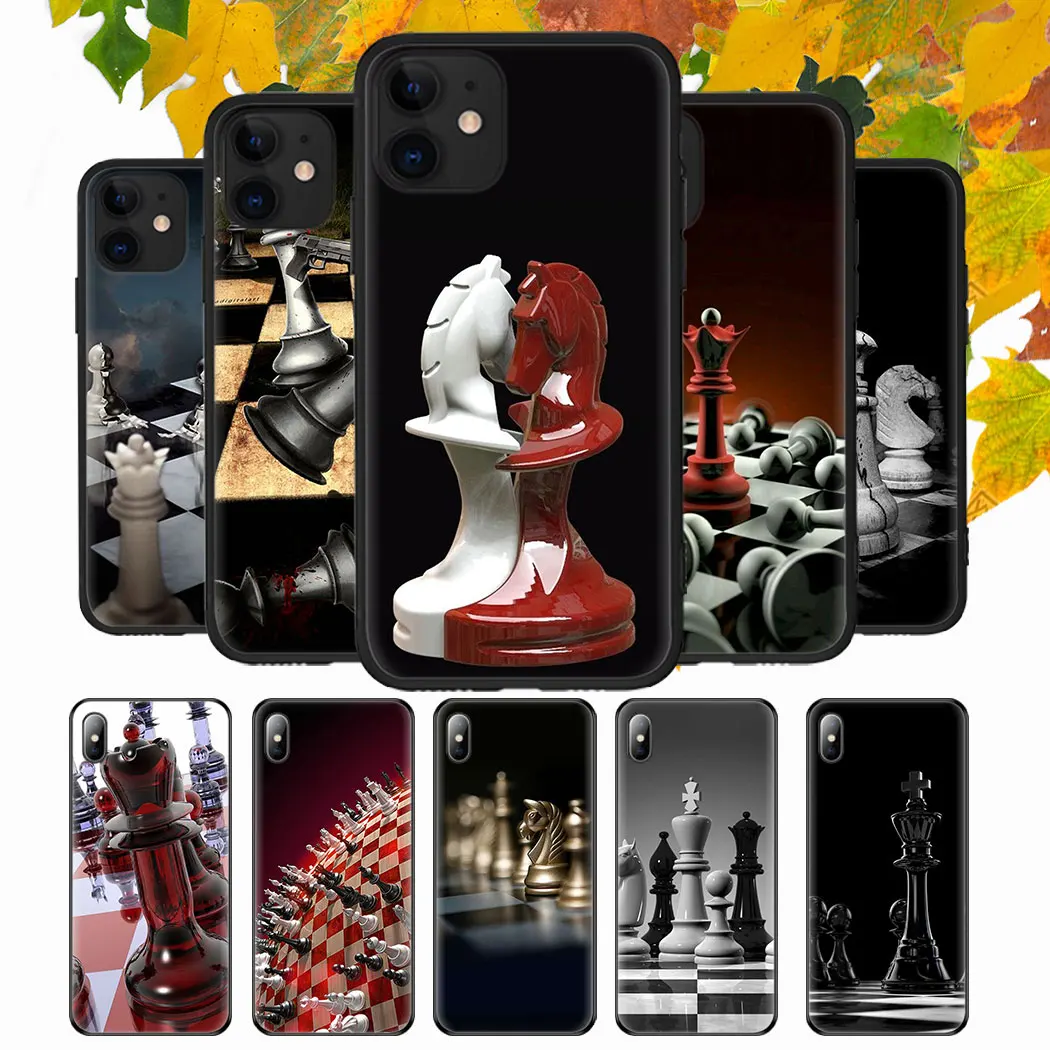 Мягкий силиконовый чехол для телефона iPhone 12 mini pro max SE 2020 шахматы | Мобильные