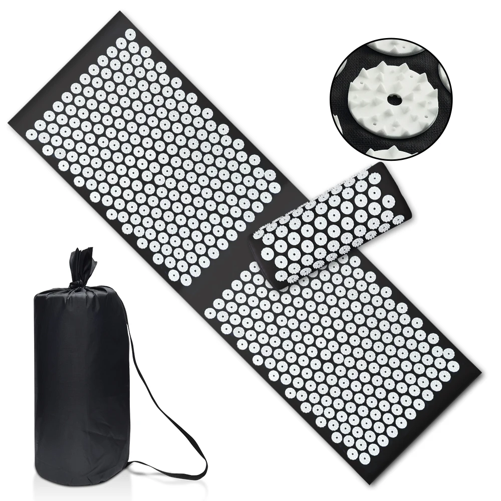 125x43cm Massage Cushion Yoga Acupressure Mat and Pillow Set Neck Back Massager Pain Relief Kuznetsov's applicator Massage Pad