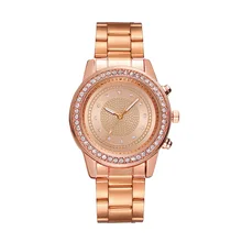 Модные женские часы Geneva, женские кварцевые часы reloj mujer из нержавеющей стали, женские часы из розового золота, relogio feminino