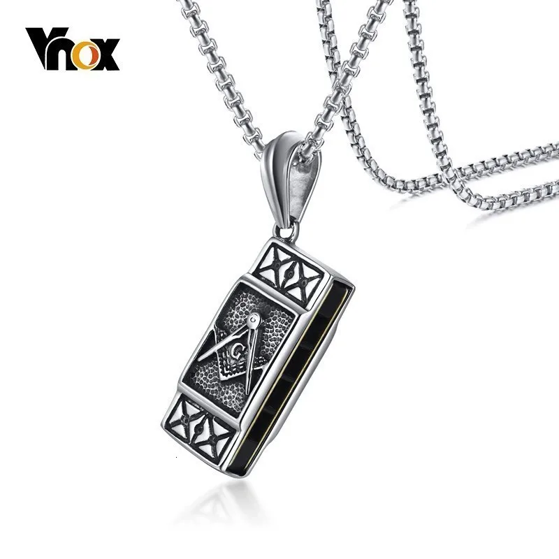 Vnox функциональная Губная гармошка (можно играть) кулон для мужчин ожерелье из