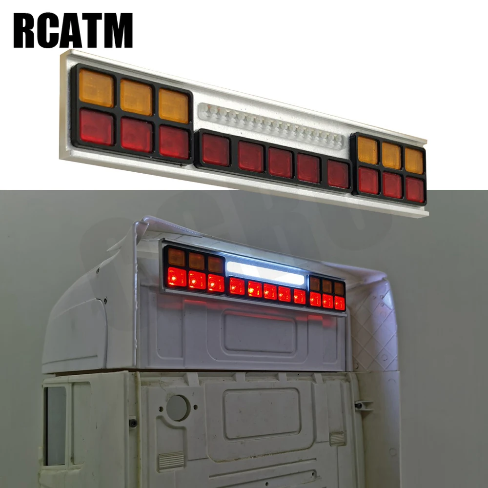 

CNC Aluminum Alloy LED Rear Top Light Turn Brake Light For 1/14 Tamyia Rc Truck Scania 620 56323 730 DIY Part