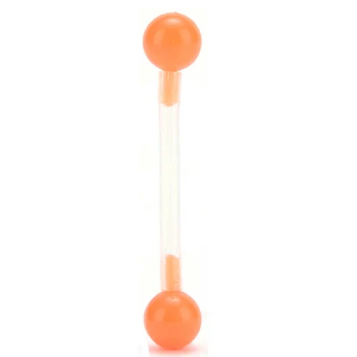 Orange 12 шт., индийский стиль, прямой пирсинг-штанга для языка, пирсинг, калибр, акриловые украшения для тела, трагус для сосков, кольцо, прозрачный, яркий цвет - Окраска металла: Orange