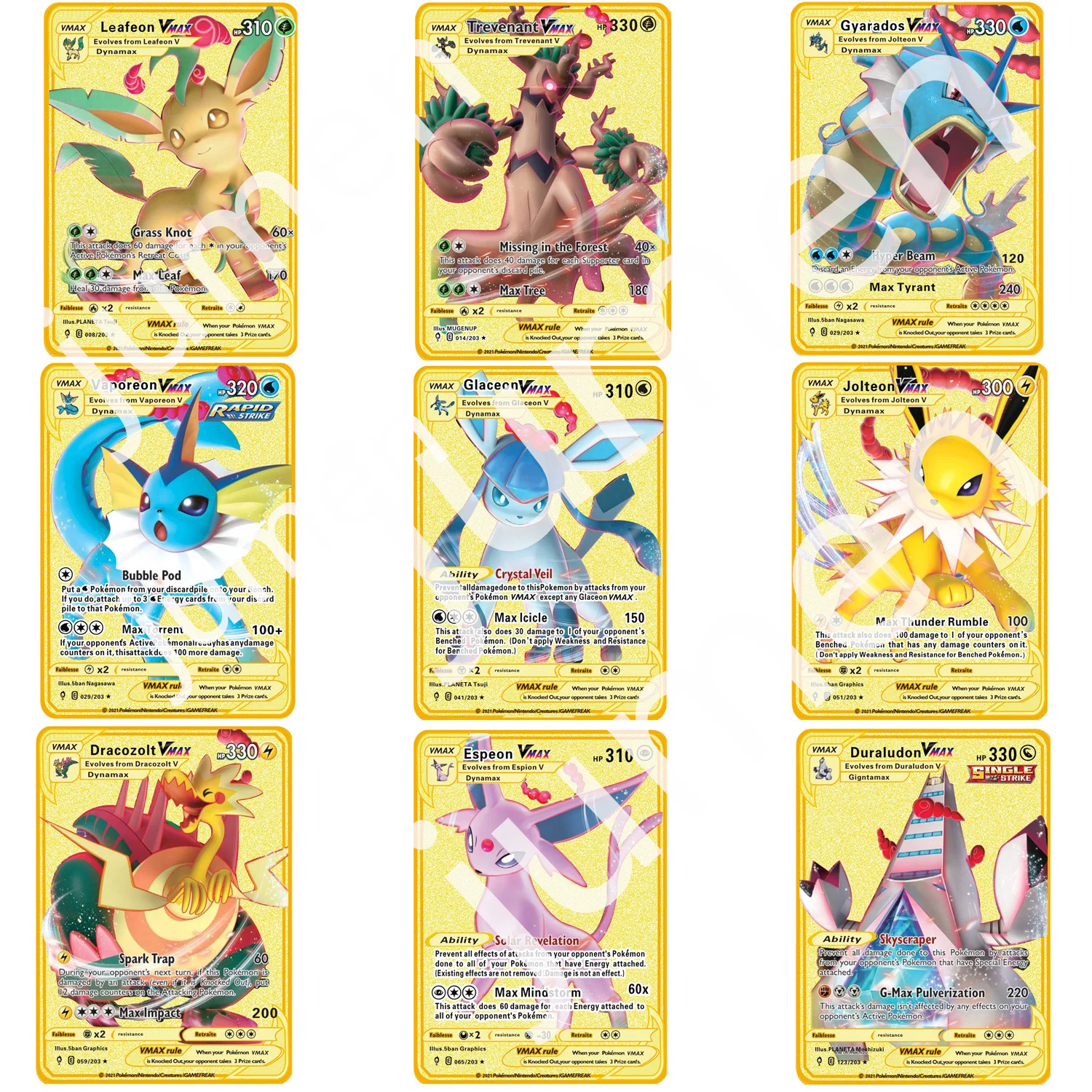 

14pcs Vmax Pokemon Cards Golden Metal Eevee BROWSE THE TCG: SWORD & SHIELDEVOLVING SKIES EXPANSION Collection Game Card Toy Gift