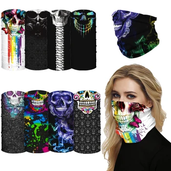 

1 PC Skull Printed Neck Tube Ski Scarf Motorcycle Balaclava Cycling Bicycle Anti-UV Anti-dust Headwear Outdoor Ride Neck Mask