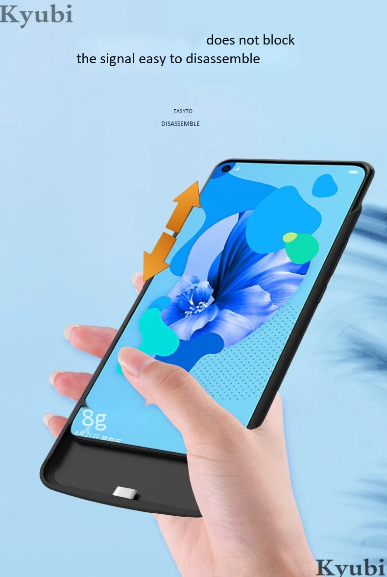 6500 мАч Зарядное устройство высокой мощности чехол для huawei Nova 5 5i Pro внешний портативный беспроводной зарядный чехол для huawei Nova 5 5i