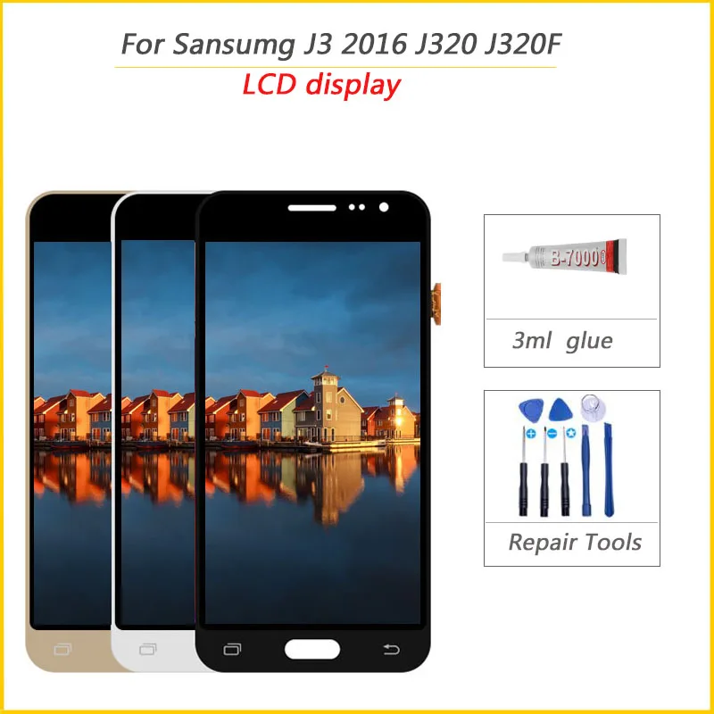 Дигитайзер сенсорного экрана в сборе для Samsung Galaxy J3 2016 J320 J320A J320F J320P J320M J320Y J320FN