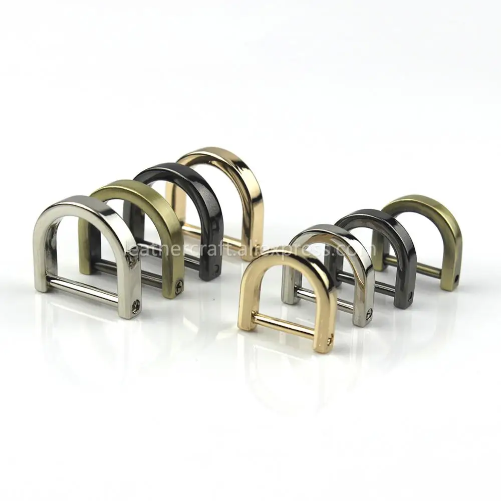 1pcs Metal Detachable removable open screw D Ring buckle shackle clasp for Leather Craft Bag strap belt handle shoulder webbing