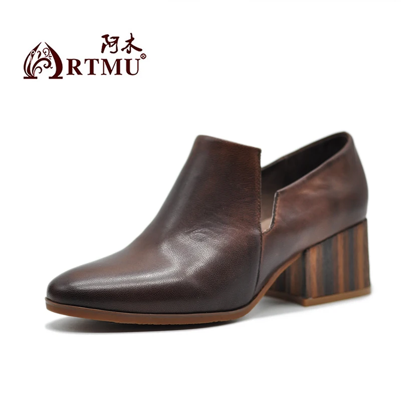 Artmu/оригинальные женские туфли-лодочки на высоком каблуке; кожаные женские туфли с пряжкой; модельные туфли; обувь для вечеринок; удобная женская обувь