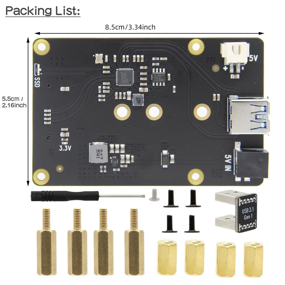Placa de Expansão Armazenamento para Raspberry Modelo X862 M.2 Ngff 2280 - 2260 2242 2230 Sata Ssd Escudo 4b pi 4 b - Imagem 4
