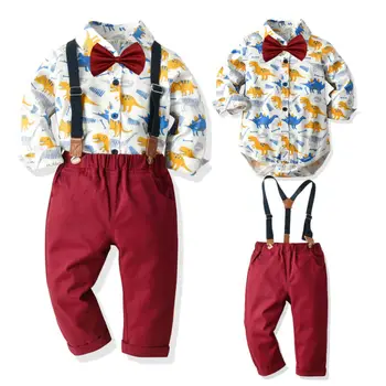 

PUDCOCO 2PCS Newborn Kid Baby Boys Animal Print Romper Tops shirt Pants Formal Outfits Set 0-24M